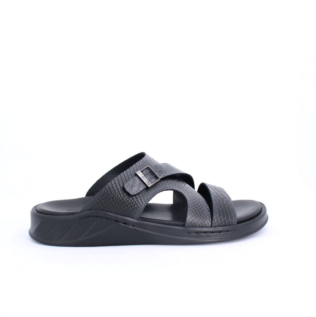 MALFOYS MENS LEATHER SANDALS-BLACK
