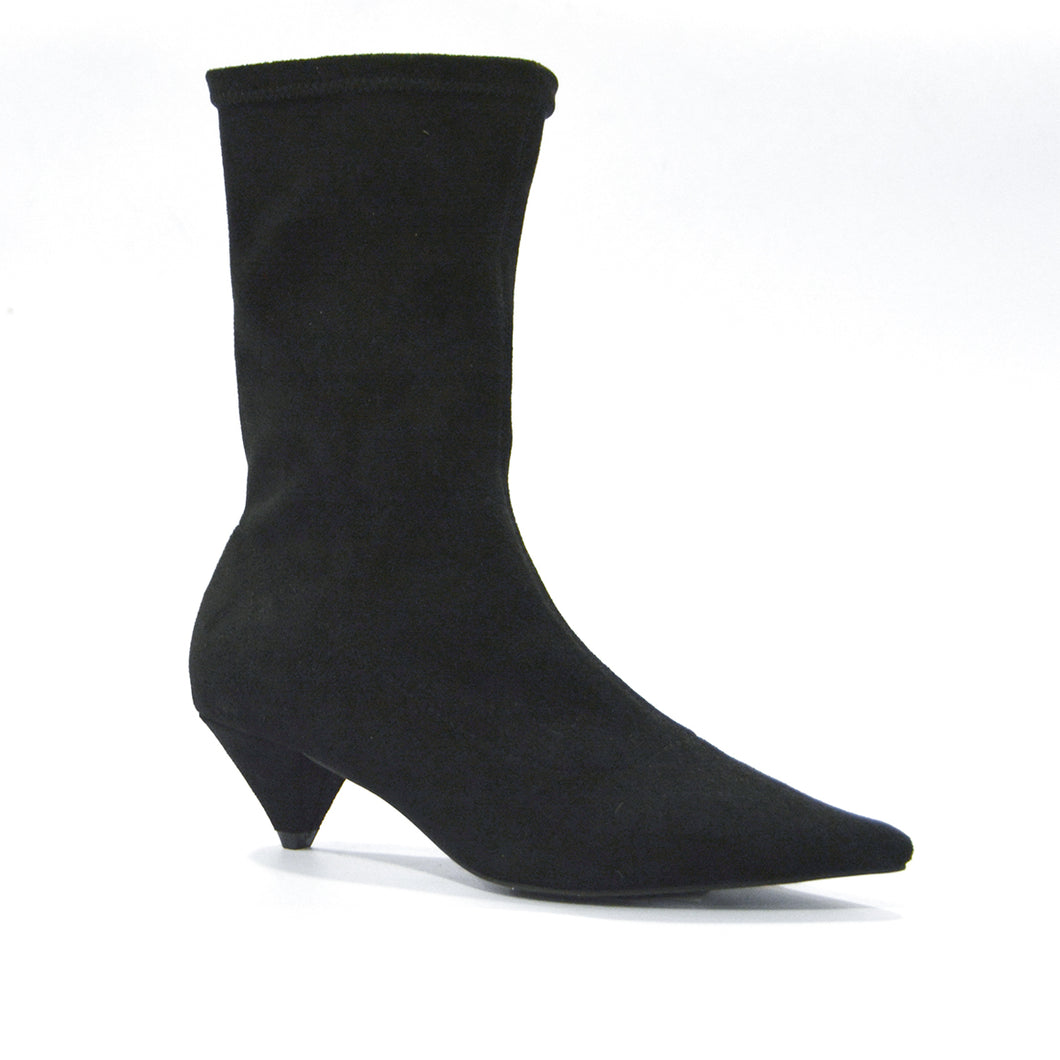 ELINA STRETCH BOOT LOW HEEL-BLACK