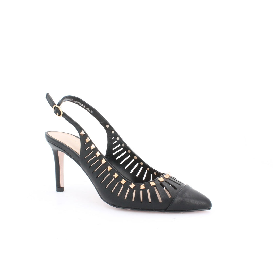 VALLERIE SLINGBACK STILETTO HEEL PUMP-BLACK