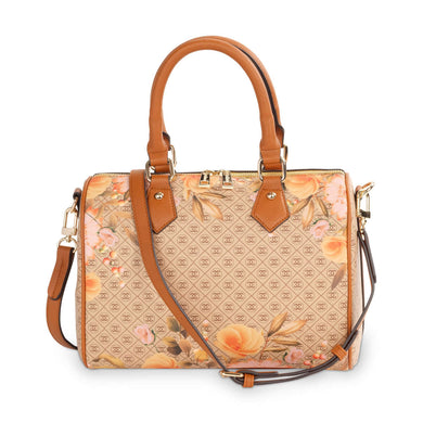 AMELIA FLORAL BARREL BAG - BEIGE